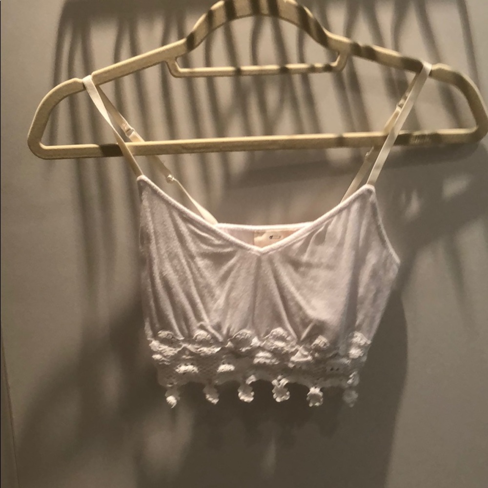 Urban Outfitters white floral crochet crop top